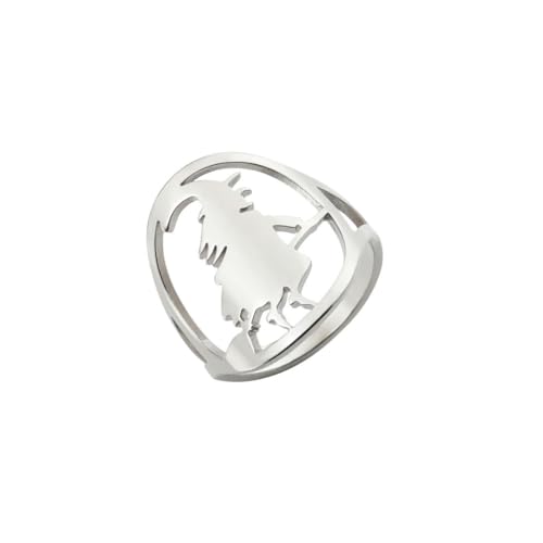 Gu Feng Titanstahl durchbrochener weiblicher Schmuck Hexe Edelstahl Ring von Gu Feng