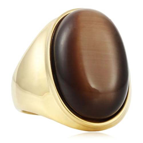 Gu Feng Vintage Elegante Edelstein Titan Ringe für Männer und Frauen Mode Einfacher Vintage Schmuck ring von Gu Feng