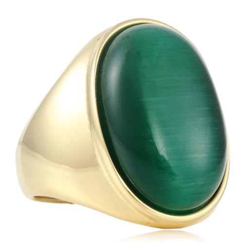 Gu Feng Vintage Elegante Edelstein Titan Ringe für Männer und Frauen Mode Einfacher Vintage Schmuck ring von Gu Feng