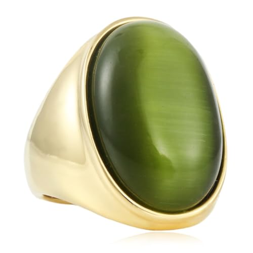 Gu Feng Vintage Elegante Edelstein Titan Ringe für Männer und Frauen Mode Einfacher Vintage Schmuck ring von Gu Feng