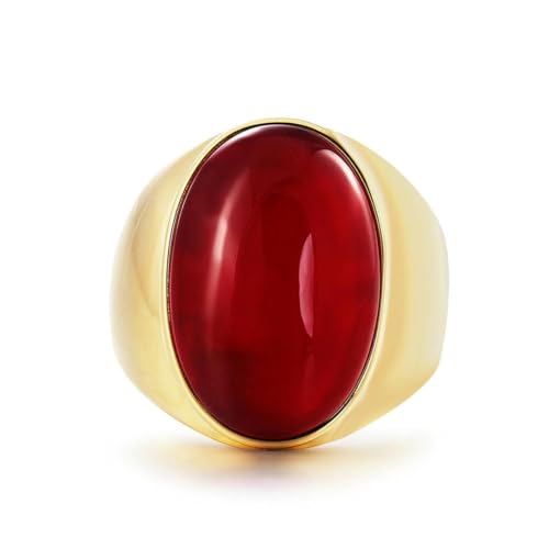 Gu Feng Vintage Elegante Edelstein Titan Ringe für Männer und Frauen Mode Einfacher Vintage Schmuck ring von Gu Feng