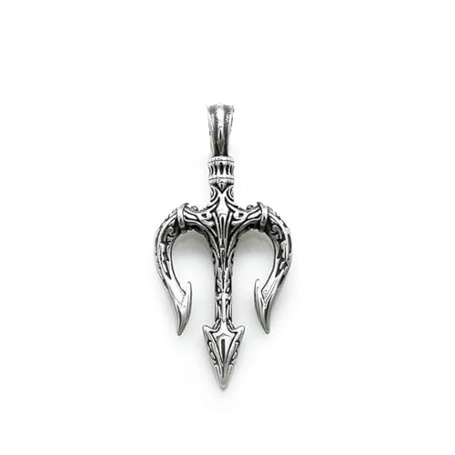 Gu Feng Vintage Poseidon Dreizack Halskette Männer Mode Antike griechische Dreizack Amulett Anhänger Halskette Biker Schmuck von Gu Feng