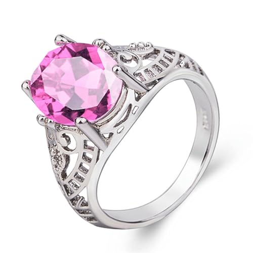 Gu Feng versilberter Ring rosa lila roter Saphirring Edelstein kreativ von Gu Feng