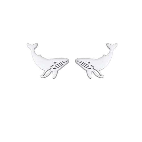 Kleiner Wal Ohrstecker Edelstahl Frauen Mädchen Ohrring Mode Ozean Meerestiere Schmuck Geburtstagsgeschenk von Gu Feng