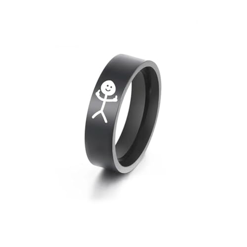 Mittelfinger Strichmännchen Graviert Ring Edelstahl Männer Frauen Paar Ringe Lustig Hip Hop Cool Fuxk Sie Doodle Schmuck von Gu Feng