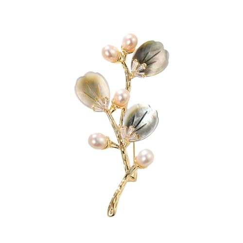 Mode Luxus Muschel Blumenbrosche elegante Perle Korsage Anstecknadel Schmuck von Gu Feng