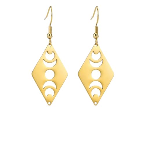 Mondphase baumeln Ohrringe Frauen Edelstahl Halbmond Ohrring Hexe Amulett Himmlisch von Gu Feng