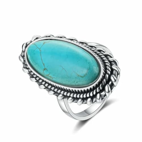 Natürlicher Türkis Ring für Frauen Ringe Retro-Design Fine Jewelry Geschenke von Gu Feng
