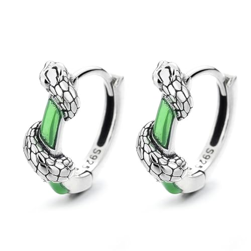 Ohrring 925 Silber Retro Schlange verschlungenes Design Ohrstecker für Frauen von Gu Feng