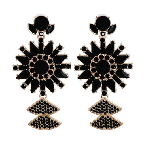 Persönlichkeit Vintage Blume Tropfen Ohrringe Frauen Bohohemia Geometrische grüne Kristall Ohrringe Statement Schmuck Geschenk von Gu Feng