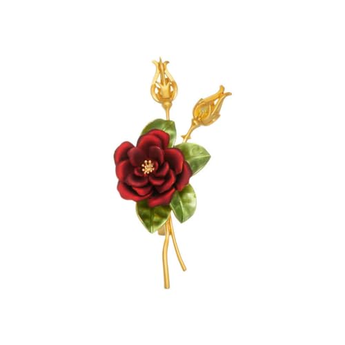 Retro Kamelie Brosche Mode elegant floral Pin Luxus Korsage Schmuck Accessoire von Gu Feng