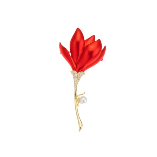 Retro rote Blume Brosche Mode eleganter Luxus Schmuck Accessoire von Gu Feng