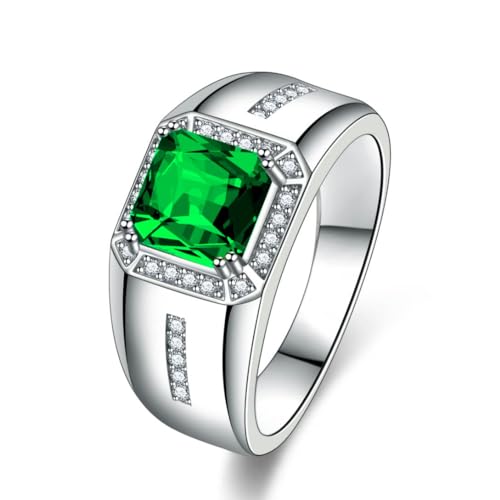 Smaragd Ringe Grüner Kristall Ring Männer Ring Fashion Statement Zirkon Hochzeit von Gu Feng