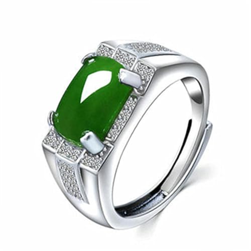 voller Zirkone Jade Jaspis offener Ring stilvoller Smaragd Herrenring von Gu Feng
