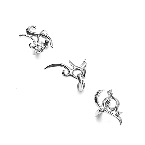 3x Fingerspitze Nagelring Verstellbarer Öffnung Kunst Charme Accessoire Silber Frauen Mode Schützen Fingernagel Cover Ringe Schmuck Für Frauen Kunst Schmuck von Guaber