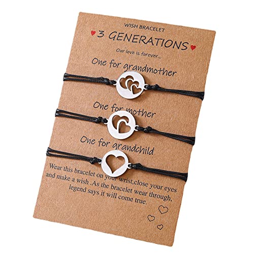 3x Mutter Tochter Armband Back To School Geschenke Matching Cutout Heart Für Wish Bracelett von Guaber
