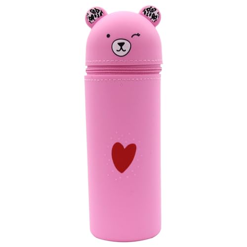 Cartoon Bärenstiftbeutel Großer Fach Reißverschluss Silikon Bleistift Hülle Stehpene Bleistifttasche Geschenk Für Student Teen Stationeries Geschenk von Guaber