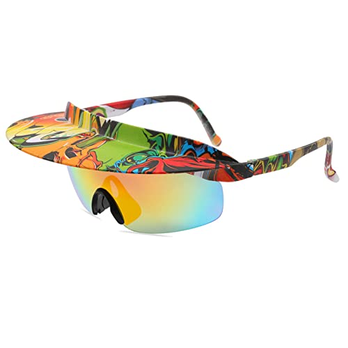 Coole Visier-Sonnenbrille mit Schutzlinse, übergroße Brille, Outdoor-Sonnenbrille mit UV-Schutz, für Radfahren, Fahren, Sportausrüstung, Sport-Sonnenbrille für Outdoor-Aktivitäten, Sonnenschutz, h Coole Visier-Sonnenbrille mit Schutzlinse, übergroße Brille, Outdoor-Sonnenbrille mit UV-Schutz, für Radfahren, Fahren, Sportausrüstung, Sport-Sonnenbrille für Outdoor-Aktivitäten, Sonnenschutz, h von Guaber