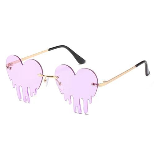 Einzigartige schmelzende Herz-Sonnenbrille, stilvolle Brillen für Partys und Strand, mit Sonnenschutz, für den täglichen Gebrauch, modische Brillen, hellviolett Einzigartige schmelzende Herz-Sonnenbrille, stilvolle Brillen für Partys und Strand, mit Sonnenschutz, für den täglichen Gebrauch, modische Brillen, hellviolett von Guaber