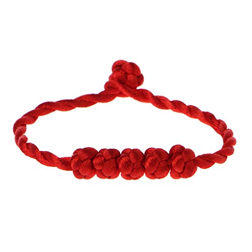 Guaber 5 Knotted Perlen Rotes Stringarmband Chinesische Feng Shui Reichtum Lucky Seilgurt Kabbala Geflochten von Guaber