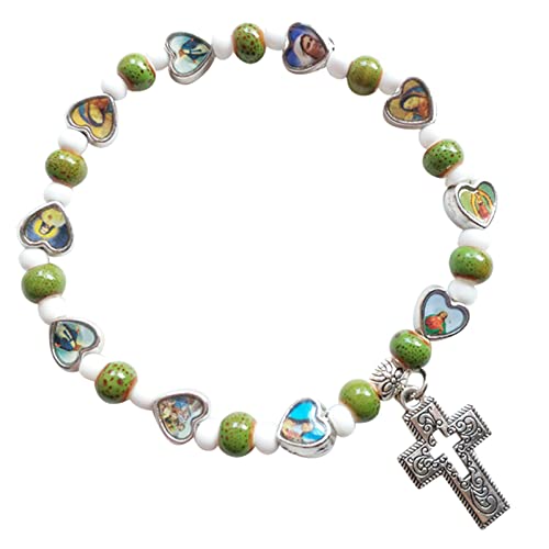 Guaber Cross Perlen Armbänder Elastische Perlen Armband Anhänger Armbandtuch Accessoires Für Den Täglichen Verschleißkreuz von Guaber