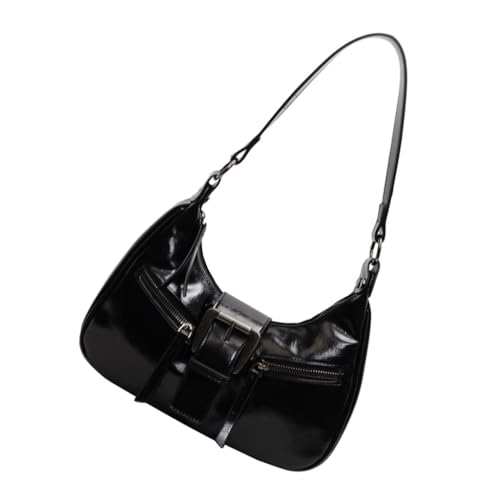 Guaber Damen Retro PU Leder Umhängetasche Reißverschluss Unterarmtasche für Mode Frauen Crossbody Geldbörse Handtasche, siehe abbildung, As shown in the picture 13cm error von Guaber