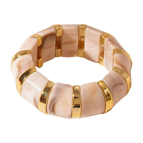 Guaber Dehnbares Acryl Armreifen Elastisches Retro Armband Armband Stilvoller Unisex Temperament Schmuck Für Lässige Oder Formelle Retro Minimalistschmuck von Guaber