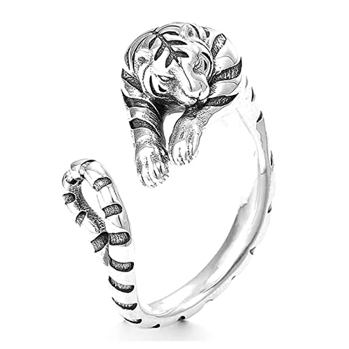 Guaber Einfacher Punk Jahr Tiger Unisex Open Tiger Finger Für Frauen Männer Schmuck Geschenke Tierringe Für Männer Kinder von Guaber