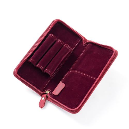 Guaber Federmäppchen mit 3 geteilten Fächern, Füllfederhalter, große Kapazität, Schreibwaren-Tasche, Bleistift-Organizer für Studenten, rot von Guaber