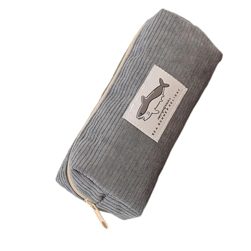 Guaber Federmäppchen mit Stickerei, Tiertasche, Make-up, Schreibtisch-Organizer für Studenten, schöne Bleistift-Stickerei, Schulbedarf, dunkelgrau von Guaber