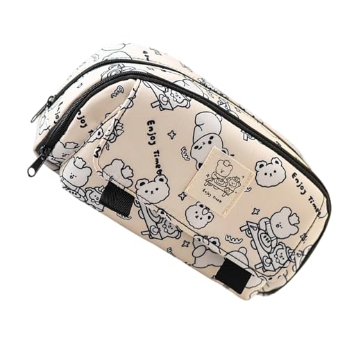Guaber Federmäppchen mit Tiermotiv, großes Fassungsvermögen, Stifttasche für Schulbedarf, Organisation, Marker, Schere, Radiergummis, Aufbewahrung, schöne Organizer-Box, Weißer Welpe von Guaber