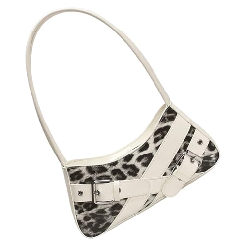 Guaber Frauen Handtasche Trendy Umhängetasche Leoparden Druck Achsel Stilvolle Pendelpendel Leder Unterarm Einkaufswomen Achselhänder Handtasche All Matching Schulter Leopardendrucken Unterarm von Guaber