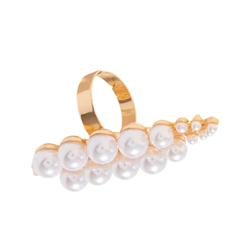 Guaber Offene Perlen Blumen Gefiederte Ringe Einstellbare Größe Fingerringe Für Frauen Modeaccessoires Frauen Accessoire Mode Schmuck von Guaber