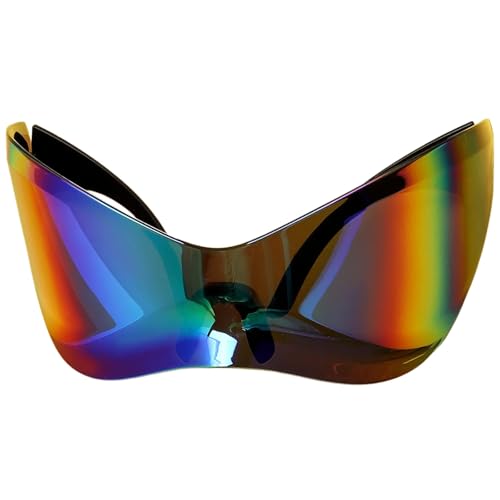 Guaber Übergroße, sportliche Farbtöne, leicht, trendig, für Reisen, Bühne, Musik, Festival, Punk-Rock-Sonnenbrille, Grüner Film Guaber Übergroße, sportliche Farbtöne, leicht, trendig, für Reisen, Bühne, Musik, Festival, Punk-Rock-Sonnenbrille, Grüner Film von Guaber