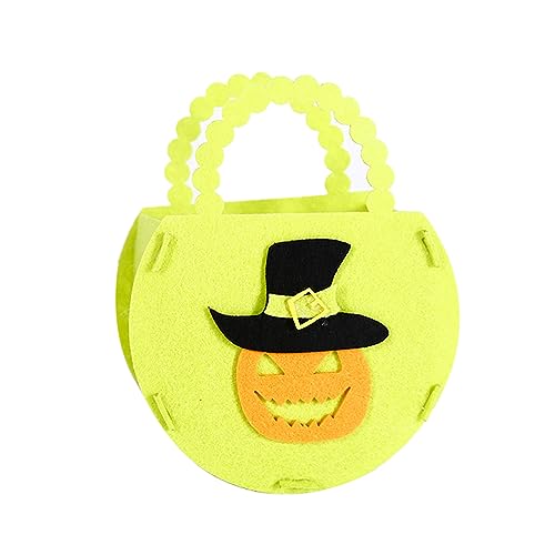 Halloween-Party-Kürbis-Tragetasche, Süßigkeitentasche, Halloween-Süßigkeiten-Aufbewahrungseimer, tragbare Geschenkkörbe, Verpackungstaschen, Grüner Kürbis, Einheitsgröße von Guaber