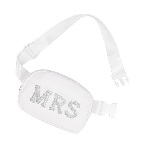 Hüfttasche mit Perlen und Buchstaben, aus Nylon, für Brautparty, Zubehör, elegante Hochzeitsfeiertasche, Frau, Einheitsgröße, Mass Beauty von Guaber