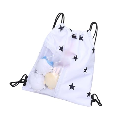 ITabag Draw String Rucksacks Pin Display Mit Einsatzschule Anime Cosplay Clear Daypack Reisetasche Itabag Draw String Rucksäcke von Guaber