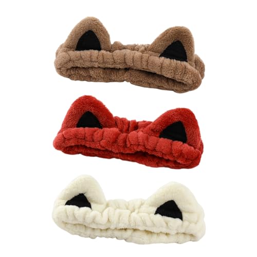 Kätzchen Plüsch Stirnband Waschen Von Gesicht Haarband Mädchen Absorbierende Schweißwischband Für Frauen Make Up Sport Süße Haarbänder von Guaber