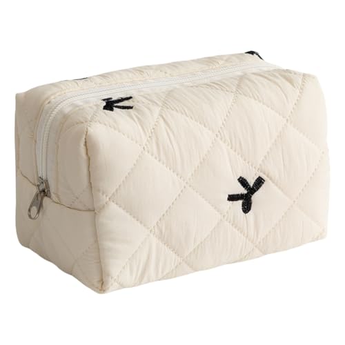 Modische gesteppte Make-up-Tasche mit Schleife, Lippenstift-Organizer, Kosmetik-Aufbewahrungstasche für Pendler, Reisen oder gesellschaftliche Veranstaltungen, elegante Kosmetik-Aufbewahrungstasche, D von Guaber