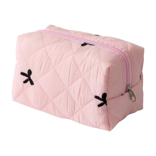 Modische gesteppte Make-up-Tasche mit Schleife, Lippenstift-Organizer, Kosmetik-Aufbewahrungstasche für Pendler, Reisen oder gesellschaftliche Veranstaltungen, elegante Kosmetik-Aufbewahrungstasche, C von Guaber