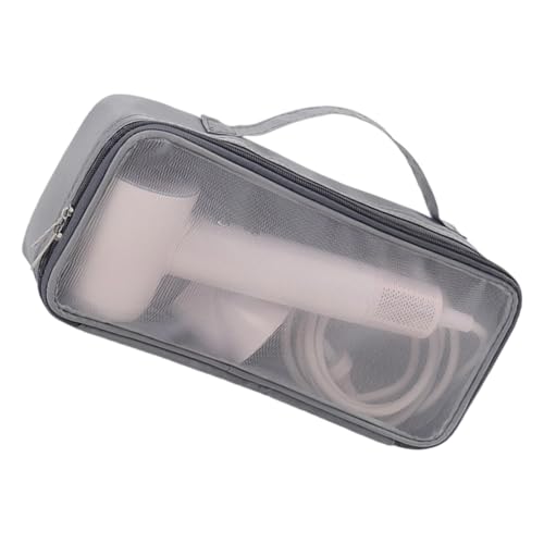 Professionelle Tasche für Lockenstab Haartrockner, sichere Aufbewahrungstasche mit Reißverschluss für Glätteisen, tragbarer Föhn-Organizer, grau, Einheitsgröße von Guaber