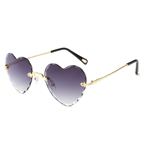 Randlose Damen-Sonnenbrille in Herzform, Junggesellinnenabschied, Brille, Brautparty, randlose Sonnenbrille Randlose Damen-Sonnenbrille in Herzform, Junggesellinnenabschied, Brille, Brautparty, randlose Sonnenbrille von Guaber