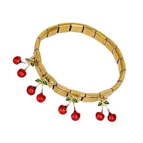 Robustes Edelstahlarmband Mit Entzückender Erdbeer Und Kirschdekoration Dekoration Für Empfindliche Haut Täglich Gebrauch Frauen Armband Armband von Guaber