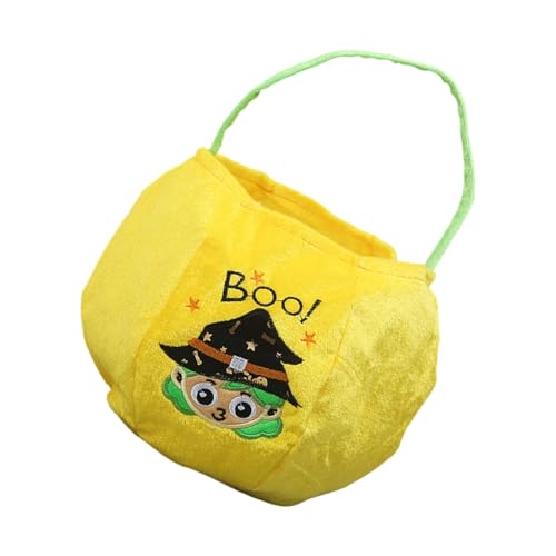 Samt-Beutel für Süßigkeiten mit Kürbisform, geräumiger Aufbewahrungseimer, Urlaubsmotiv, Zubehör für Kinderpartys, Samt-Stoff-Aufbewahrungstasche, Boo, Einheitsgröße von Guaber