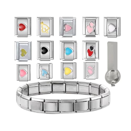 Schmuckanhänger-Set aus Edelstahl, italienisches Charm-Set aus Edelstahl, Einheitsgröße, Wie beschrieben Schmuckanhänger-Set aus Edelstahl, italienisches Charm-Set aus Edelstahl, Einheitsgröße, Wie beschrieben von Guaber