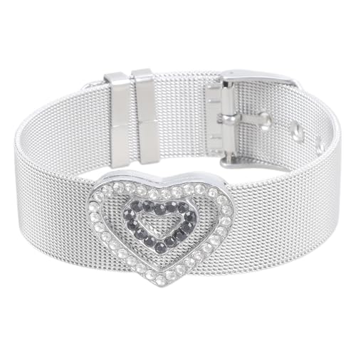 Südkorea Nische Liebe Strassstone Design Armband Silber Futuristische Kalttemperament Handschmuck Liebe Herz Diamanten Armreifen von Guaber