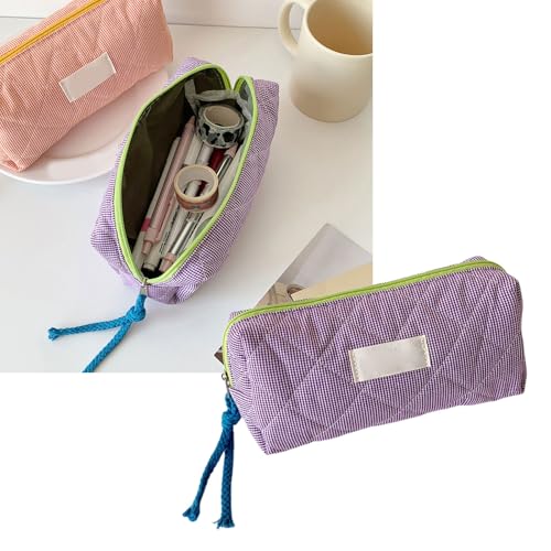 Tragbarer Stiftkoffer 7.5x3.5x2.4inch Große Kapazitäts Bleistiftkoffer Reißverschlussbeutel Make Up Tasche Für Mädchen Frauen Reisen Stoff Make Up Tasche von Guaber