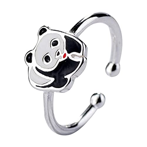 Tropf Öl Little Panda Offene Ringe Für Frauen Mädchen Süßes Hochzeit Verstellbares Temperament Geburtstag Geschenk Tropf Öl Little Panda Für Frauen von Guaber