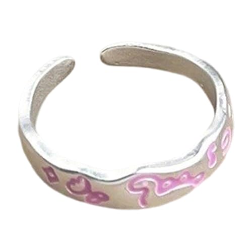 Verstellbare Legierungs Cartoon Dinosaurierringe Verspielte Graffiti Designs Star Accent Trendy Accessoires Für Teenager Cartoon Ringe von Guaber