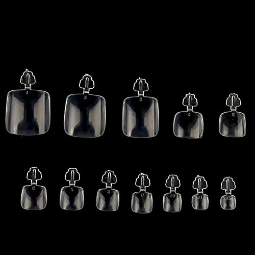 Weiß/klarer False Toe Nails 600pcs Quadratische Vollständige Abdeckung Kurzpresse Auf Gefälschten Zehennägel Acryl Nagel Tipps Für Frauen Und Mädchen Französische Kurze Quadrat Acrylzehen Auf von Guaber